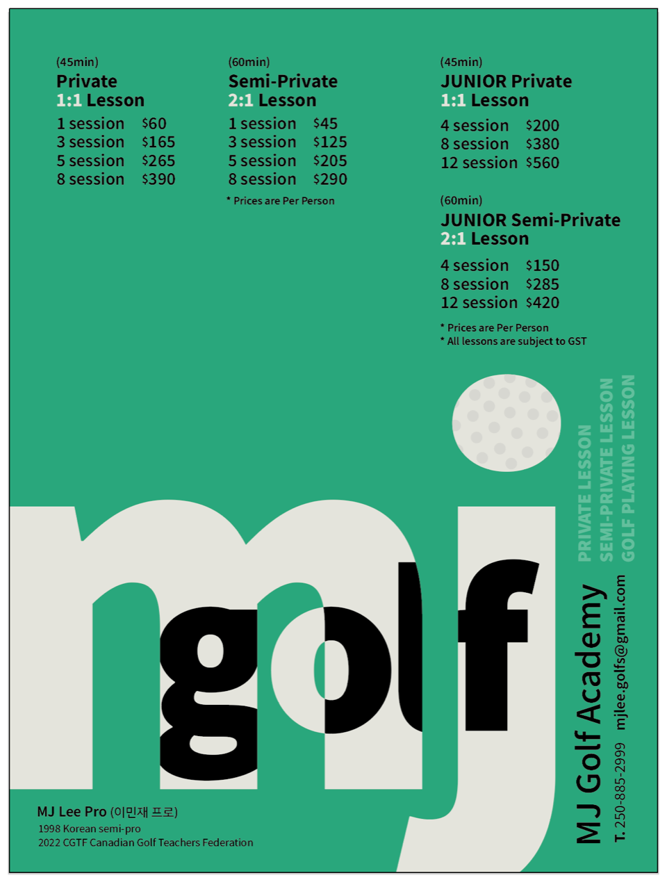 Instruction Adult & Juniors Birdies & Buckets Family Golf Centre