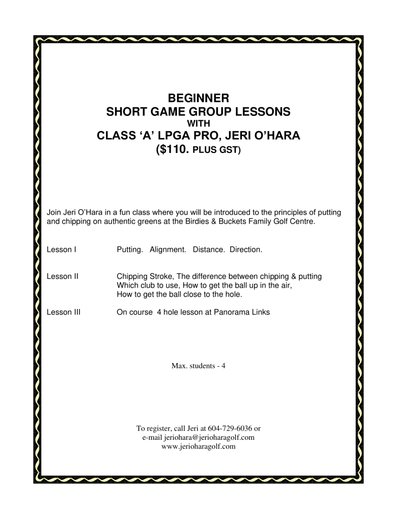 Instructor Jeri O'Hara Birdies & Buckets Family Golf Centre