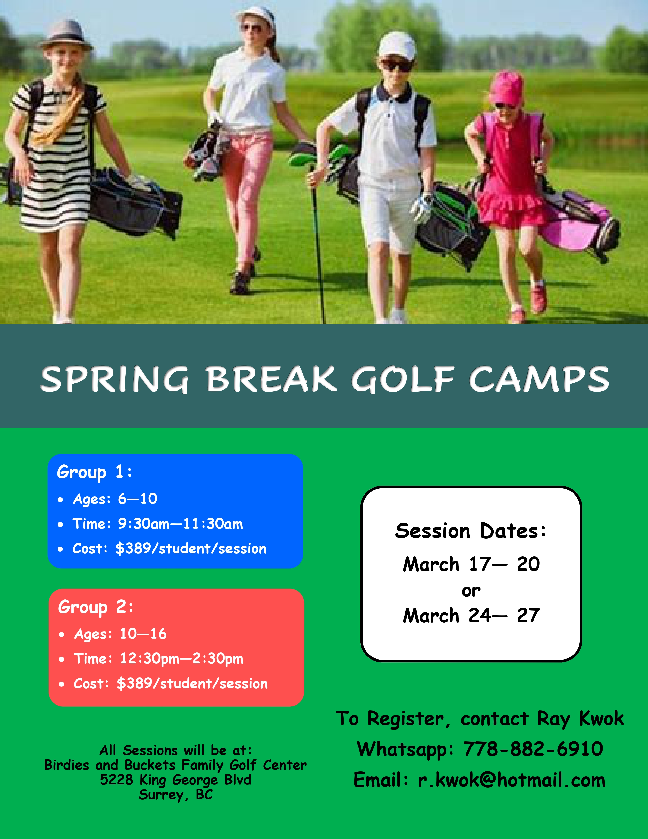 Ray Kwok JUNIOR CAMPS spring break